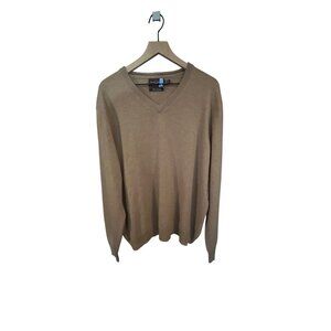 Black Brown 1826 Mens V-Neck Cashmere Sweater XXL